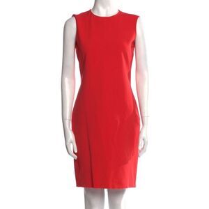 Lanvin Alber Elbaz Red Sheath zip sleeveless dress medium